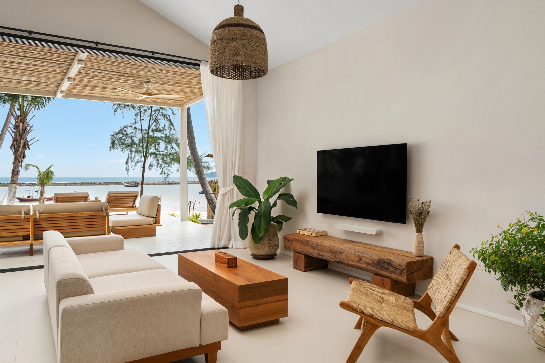 Bright, clean living room with natural light